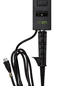 WiOn 50053 Outdoor Wi-Fi Plug-In Yard Stake With Smartphone Or Tablet Automation for up to 12 devices; 3 Grounded Outlets And 6 Foot Cord