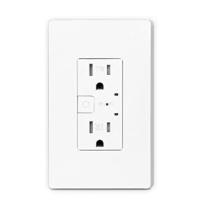 smart wall outlet, smart wireless tamper resistant outlet compatible with alexa and google assistant, remote control, etl & fcc approvel samrt receptacle, requires 2.4 ghz wi-fi, no hub required