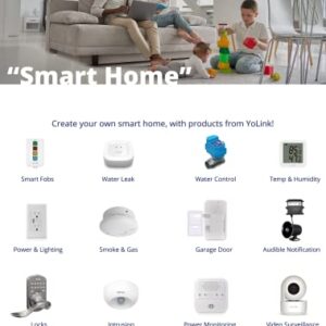 Smart Plug, LoRa enabled YoLink Plug Smart Home Mini Outlet Compatible with Alexa & Google Assistant, Remote Control Home Appliances from Anywhere, ETL Certified, YoLink Hub Required (Plug Mini)