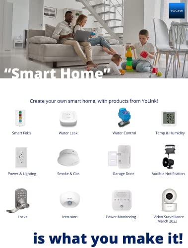 Smart Plug, LoRa enabled YoLink Plug Smart Home Mini Outlet Compatible with Alexa & Google Assistant, Remote Control Home Appliances from Anywhere, ETL Certified, YoLink Hub Required (Plug Mini)