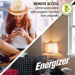 Energizer Connect 6 Outlet Smart Surge Protector, 1,200 Joules, Remote Access/Custom Schedules, Compatible with Alexa/Siri/Google Assistant, Low Profile Angled Plug with 3ft Cord, Connect to Your Wi-Fi