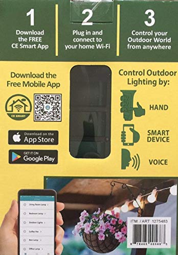 Ce Smarthome 1275483 Wi-Fi Smart Home Outdoor Power Stake 6 Outlets Compatible With Alexa,