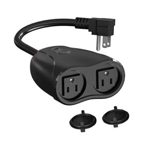 avatar controls outdoor smart plug waterproof – wifi outdoor dual outlets compatible with amazon alexa and google home, no hub required, android or ios app control anywhere