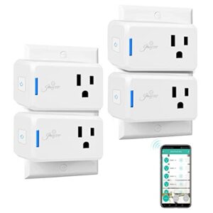 4pack smart plug wireless mini outlet with schedule,remote control your devices,occupies only one socket, compatiable with alexa echo google home assistant, christmas light socket timing function
