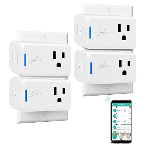 4pack Smart Plug Wireless Mini Outlet with Schedule,Remote Control Your Devices,Occupies Only One Socket, Compatiable with Alexa Echo Google Home Assistant, Christmas Light Socket Timing Function