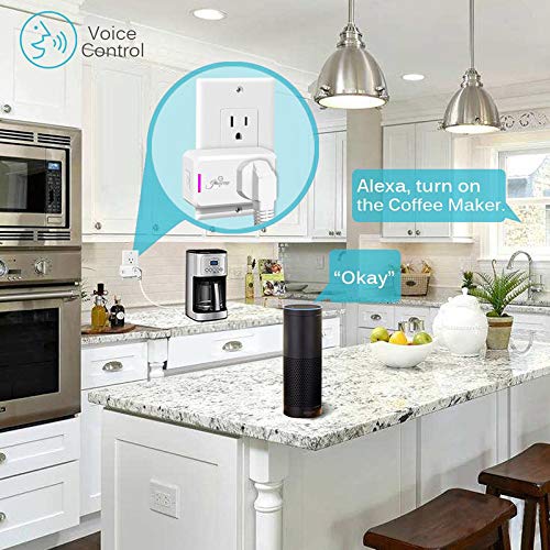 4pack Smart Plug Wireless Mini Outlet with Schedule,Remote Control Your Devices,Occupies Only One Socket, Compatiable with Alexa Echo Google Home Assistant, Christmas Light Socket Timing Function