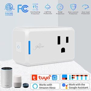 4pack Smart Plug Wireless Mini Outlet with Schedule,Remote Control Your Devices,Occupies Only One Socket, Compatiable with Alexa Echo Google Home Assistant, Christmas Light Socket Timing Function