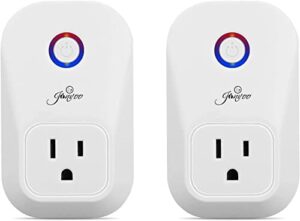 mini smart plug,wifi outlet socket remote control,compatible with alexa and google home,10amp,overload protection,no hub required,etl listed,fcc certified （2 pack）