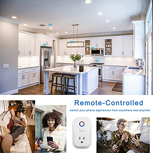 Mini Smart Plug,WiFi Outlet Socket Remote Control,Compatible with Alexa and Google Home,10Amp,Overload Protection,No Hub Required,ETL Listed,FCC Certified （2 Pack）