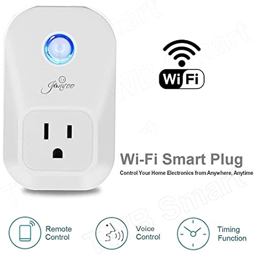 Mini Smart Plug,WiFi Outlet Socket Remote Control,Compatible with Alexa and Google Home,10Amp,Overload Protection,No Hub Required,ETL Listed,FCC Certified （2 Pack）