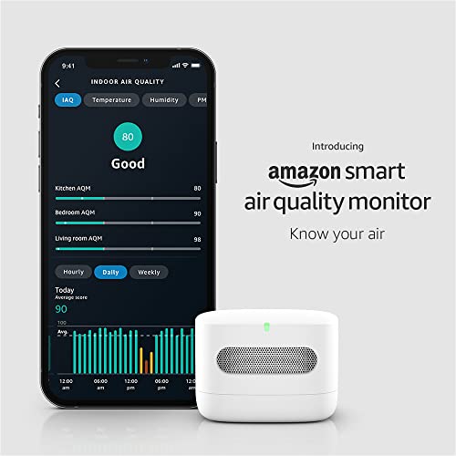 Amazon Smart Air Quality Monitor – Know your air, Works with Alexa– A Certified for Humans Device