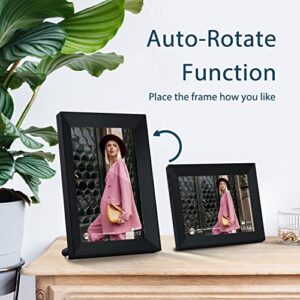 Digital Photo Frame 10.1 Inch WiFi Digital Picture Frame IPS HD Touch Screen Smart Cloud Photo Frame with 16GB Storage, Auto-Rotate, Easy Setup to Share Photos or Videos Remotely via AiMOR APP (Black)