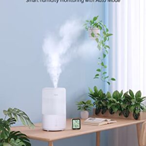 Govee Smart WiFi Humidifiers for Bedroom, Top Fill Cool Mist Humidifiers for Baby and Plants, Work with Alexa, Auto Humidity Adjustment, 24 dB Super Quiet, Essential Oil Diffuser, 24H Timer, 3L