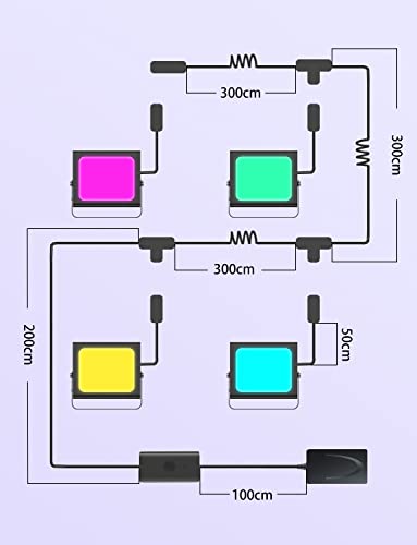 Govee Outdoor Lights, Flood Lights Uplight 2 in 1, LED Landscape Lighting, 35 Scene Modes, 4 Music Modes, Smart Color Changing IP65 Waterproof, App Control, Patio Lights, Garden Yards Walls, 4 Pack