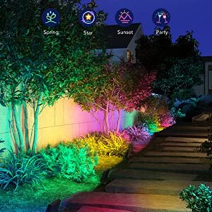 Govee Outdoor Lights, Flood Lights Uplight 2 in 1, LED Landscape Lighting, 35 Scene Modes, 4 Music Modes, Smart Color Changing IP65 Waterproof, App Control, Patio Lights, Garden Yards Walls, 4 Pack