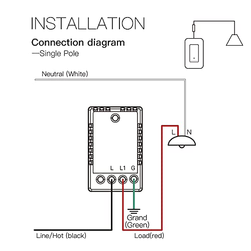 MOES WiFi Smart Light Switch No Neutral Wire, No Capacitor, No hub Required Single Live Wire Push Button, Tuya Smart Life App Remote Control Work with Alexa and Google Home, White Minimum 7W