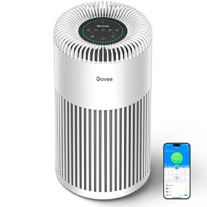 govee air purifiers pro for home large room up to 1837ft² with pm2.5 sensor, wifi smart home air purifier large room, h13 true hepa air purifier for smoke, pet hair, odors, 24db air cleaner, auto mode