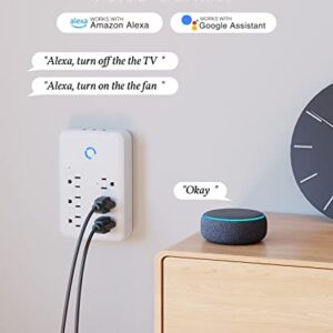 GHome Smart Plug Outlet Extender, USB Surge Protector 3 Individually Controlled Outlets and 3 USB Ports, WiFi Plug Works with Alexa Google Home, Outlet Timer Wall Adapter, 2.4GHz Wi-Fi Only, 15A/1800W