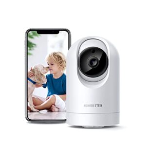 konnek stein 1080p security camera(2.4g only), baby monitor 360-degree for home security, smart home pet camera, with night vision, compatible with alexa & google assistant home security camera
