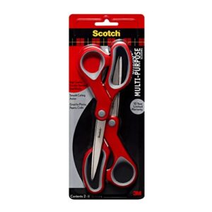 scotch 8″ multi-purpose scissors, 2-pack, great for everyday use (1428-2)