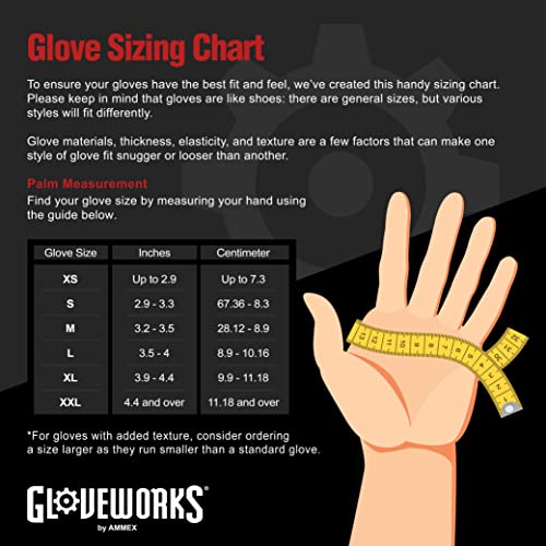 GLOVEWORKS Black Disposable Nitrile Industrial Gloves, 5 Mil, Latex & Powder-Free, Food-Safe, Textured, Large, Box of 100