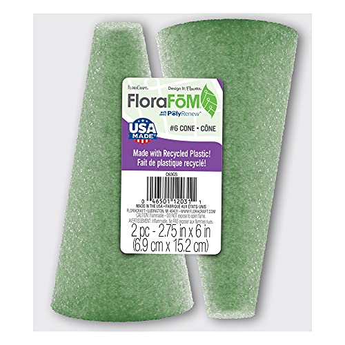 FloraCraft FloraFōM 2 Piece Cone 2.75 Inch x 6 Inch Green