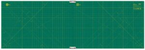 olfa 23″ x 70″ connecting grid rotary cutting mat set (rm-clips/2) – self healing double sided 23×70 inch cutting mat with grid for fabric & sewing, designed for use with rotary cutters (green)
