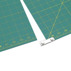 OLFA 23" x 70" Connecting Grid Rotary Cutting Mat Set (RM-CLIPS/2) - Self Healing Double Sided 23x70 Inch Cutting Mat with Grid for Fabric & Sewing, Designed for Use with Rotary Cutters (Green)