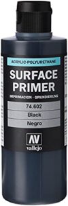 vallejo black primer acry-poly 200ml paint