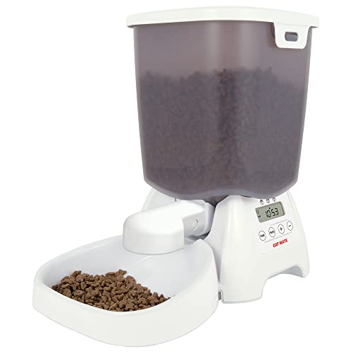 Cat Mate C3000 Automatic Dry Food 3-Meal Feeder, BPA Free for Cats & Small Dogs