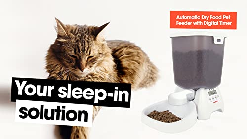Cat Mate C3000 Automatic Dry Food 3-Meal Feeder, BPA Free for Cats & Small Dogs