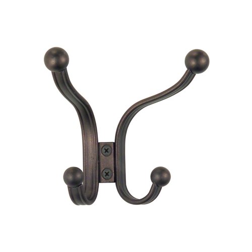 InterDesign York Lyra Over Door Organizer Hooks for Coats, Hats, Robes, Clothes or Towels – 2 Dual Hooks, Bronze