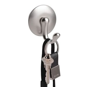InterDesign York Magnetic Key Rack Organizer for Home & Kitchen - Set of 3, 1 Hook, Stainless Steel/Chrome
