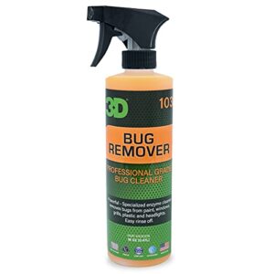 3d bug remover – all purpose exterior cleaner & degreaser to wipe away bugs on plastic, rubber, metal, chrome, aluminum, windows & mirrors, suitable for use on car paint, wax & clear coat 16oz.