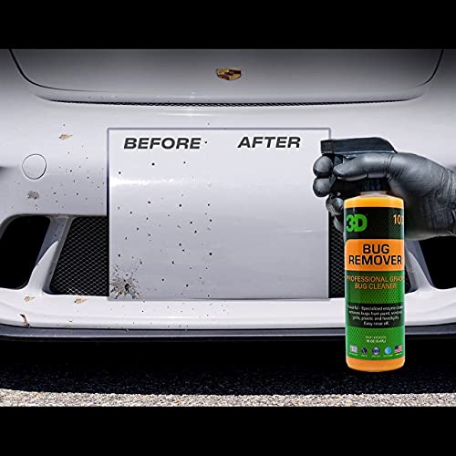 3D Bug Remover - All Purpose Exterior Cleaner & Degreaser to Wipe Away Bugs on Plastic, Rubber, Metal, Chrome, Aluminum, Windows & Mirrors, Suitable for use on Car Paint, Wax & Clear Coat 16oz.