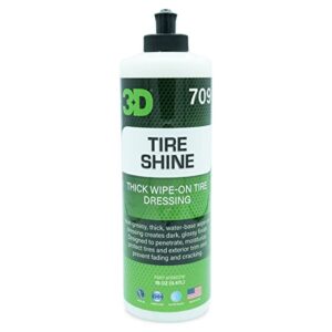 3D Tire Shine - No Grease, No Mess Tire Dressing - Thick, Water-Based Formula Easy Application 16oz