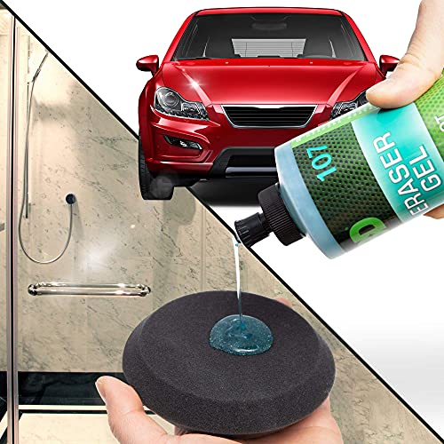 3D Eraser Gel Hard Water Spot Remover - 16 oz. - Hard Water Stain Remover for Cars, Glass, and Paint - All Natural Shower Door Cleaner - Cleans Mirrors, Windows, Chrome Surfaces, and More