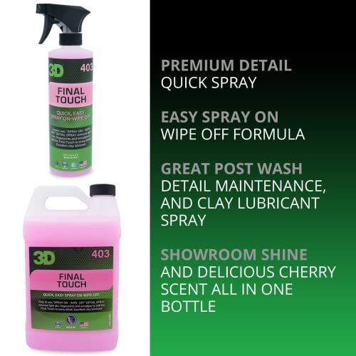 3D Final Touch Quick Detail Spray - Easy Spray On, Wipe Off Showroom Shine 16oz.