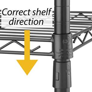 Whitmor Supreme Leveling Feet 350 Capacity Per Shelf Adjustable Shelves, 3 Tier, Black