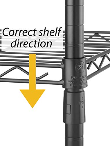 Whitmor Supreme Leveling Feet 350 Capacity Per Shelf Adjustable Shelves, 3 Tier, Black