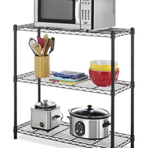 Whitmor Supreme Leveling Feet 350 Capacity Per Shelf Adjustable Shelves, 3 Tier, Black