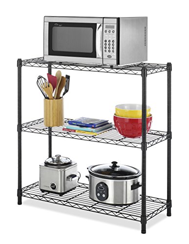 Whitmor Supreme Leveling Feet 350 Capacity Per Shelf Adjustable Shelves, 3 Tier, Black