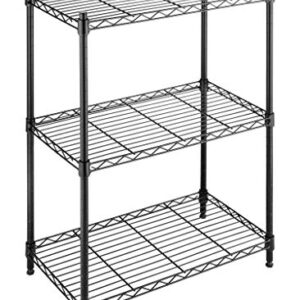 Whitmor Adjustable 3 Tier Shelving with Leveling Feet - Black