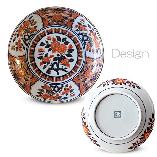 Ranchant Japanese Plate Set, Multi, Diameter 7.5 x 1.6 inches (19 x 4 cm), Extra Fine Old Imari Arita Ware Made in Japan