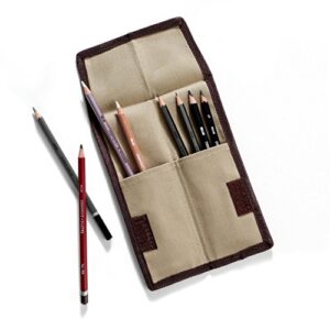derwent pencil case, canvas wrap pencil holder, holds up to 12 pencils (2300671)