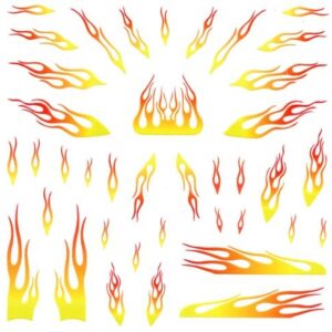 Yellow Flames Decals Compatible with Pinewood Derby Cars