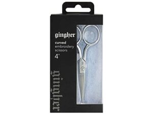 curved embroidery scissors 4″-with leather sheath