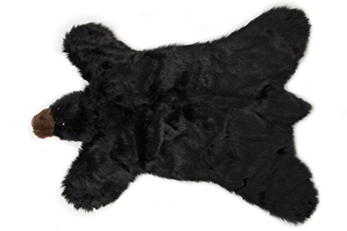 Carstens Plush Black Bear Animal Rug, Large