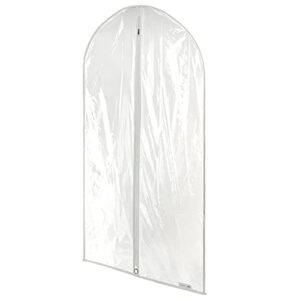 hangerworld pack of 6 clear garment bags for hanging clothes – 40inch suit bag, plastic peva, showerproof, clothes dust protector cover