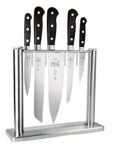 mercer culinary m23500 renaissance 6-piece forged knife block set, tempered glass block